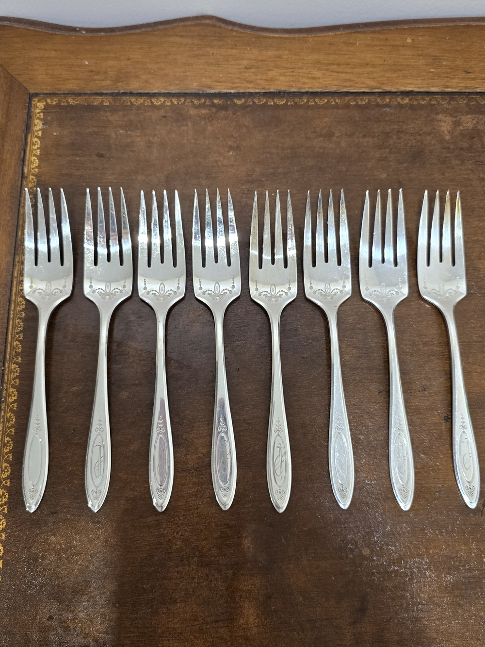 Vintage Community Plate MILADY Silverplated Dinner Salad Forks Set of 8 Art Deco